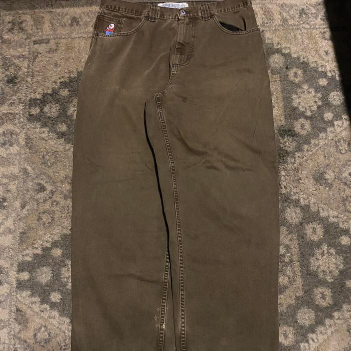 Harajuku Polar Skate Brown Jeans Big Boy Y2K Pants Gothic Graphic Embroidery High Waist Baggy Jeans 