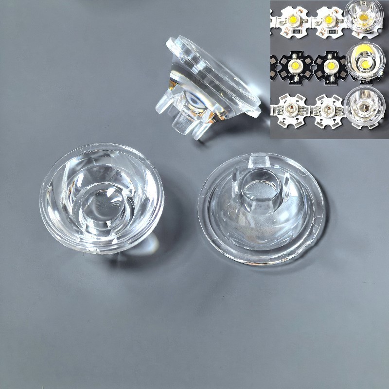 Lensa HPL 22.2mm 21.2mm LED Plano-Convex Lens fokus sorot 30 60 90 derajat