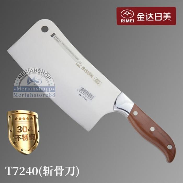 Pisau Golok Parang 7 inch SUS304 Dapur Daging Tulang Baja Chef Knife S