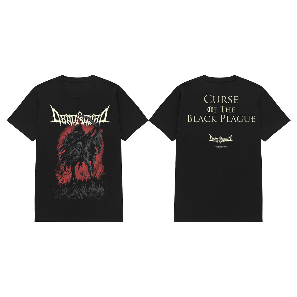 Deadsquad Official Merchandise - Kaos Band Curse of The Black Plague Verse 2 Premium S-XXXL death me
