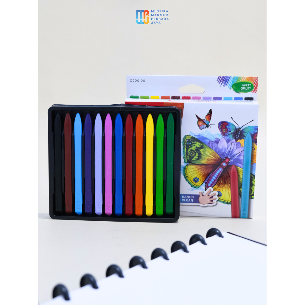 Deli Crayon Plastic Color Emotion / Krayon Segitiga Anti Patah & Anti Kotor