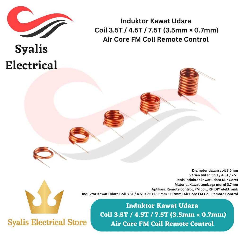 Induktor Kawat Udara Coil 3.5T / 4.5T / 7.5T (3.5mm × 0.7mm) Air Core FM Coil Remote Control [Syalis