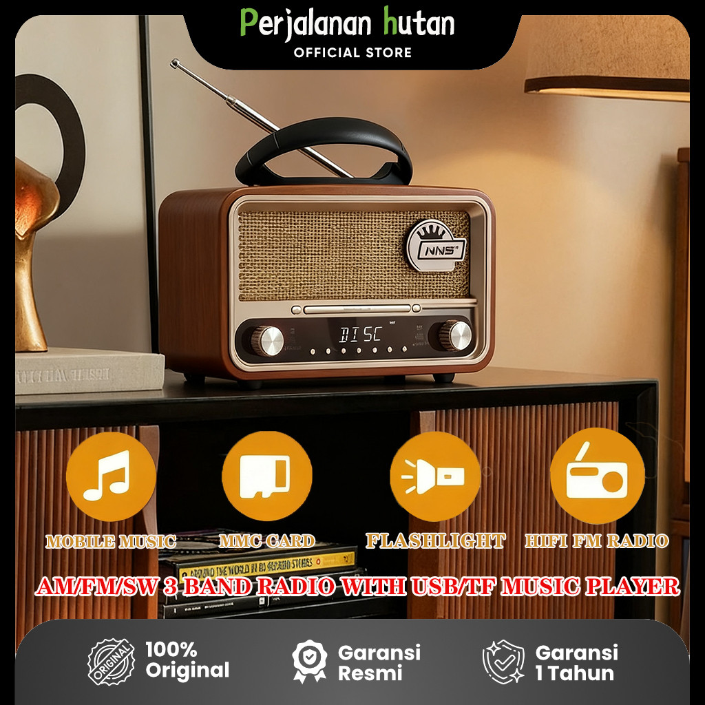 Radio FM/AM/SW Speaker Portable Bluetooth FM Radio Wood Design Radio Bluetooth FM/kartu TF