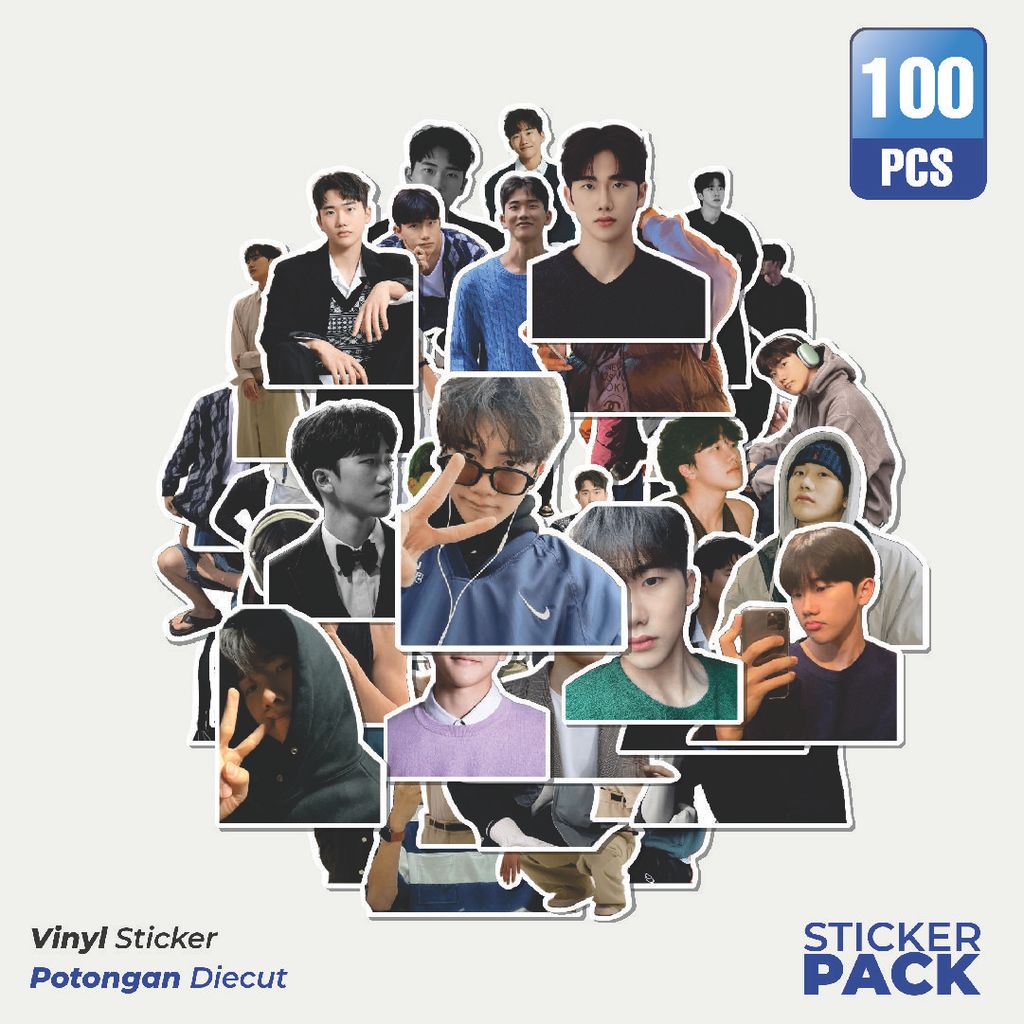 Stiker Cutting Pack Stiker Ahn Jiho Isi 100Pcs Series Aesthetic Lucu Keren Untuk Koper Bahan Vynil