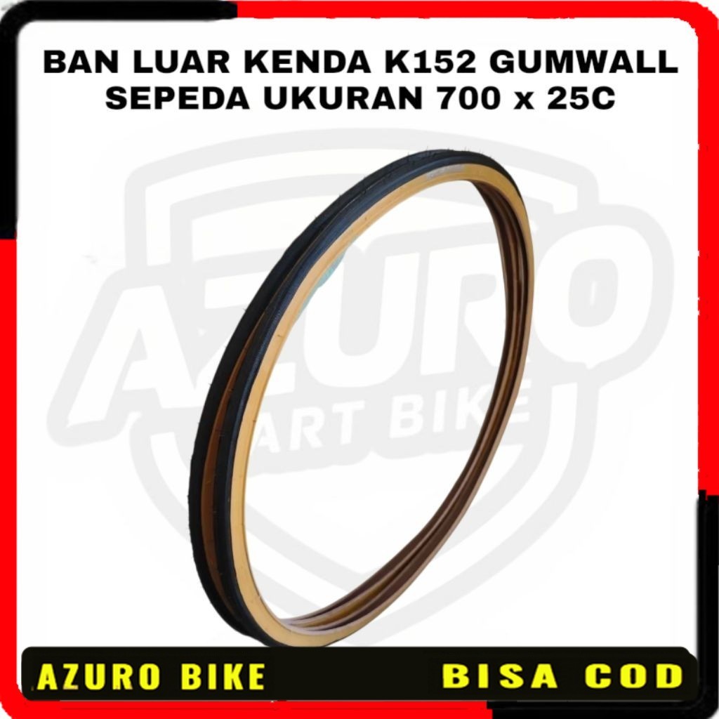 BAN LUAR KENDA K152 GUMWALL SEPEDA UKURAN 700 x 25C