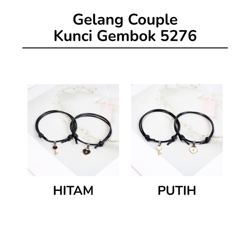 G5276 (2PCS) Gelang Kunci Love Couple / Gelang Couple Waterproof / Gelang Couple Liontin Gembok Love