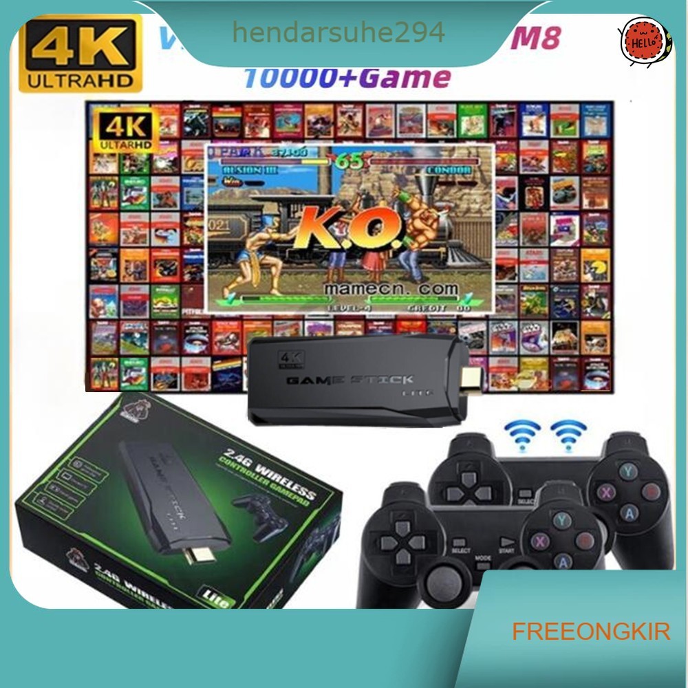 ps 2 full game + stick 2 Video Game Console 2.4G Double Wireless Controller Game Stick 4K 10000 game