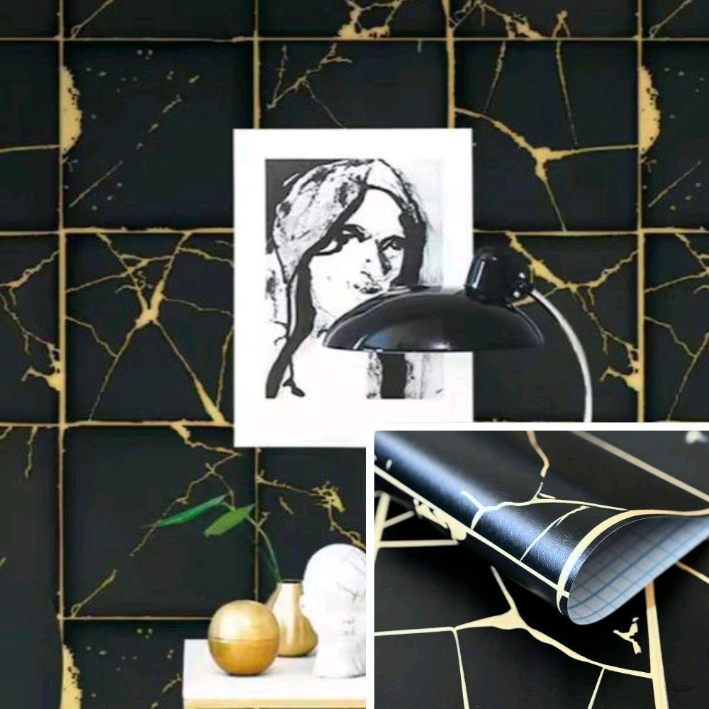 New Wallpaper Sticker Dinding Kramik Marmer Kotak Elegan Wallpaper Tuang Tamu / Kamar Tidur / Dapur