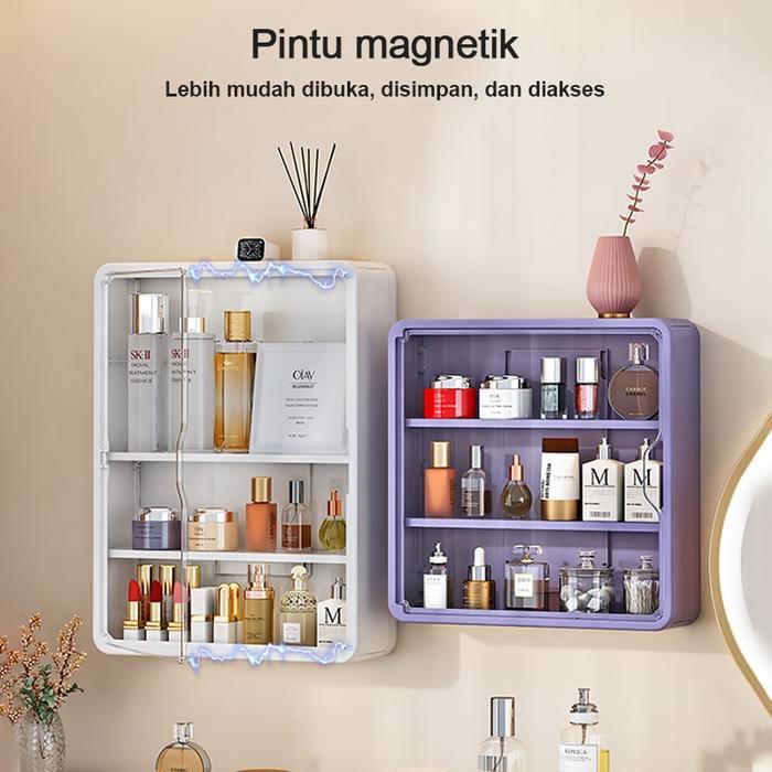 Awesome Box Rak Dinding Tempel Minimalis Rak Kosmetik Gantung Rak Kamar Mandi Tempel Aesthetic Rak B