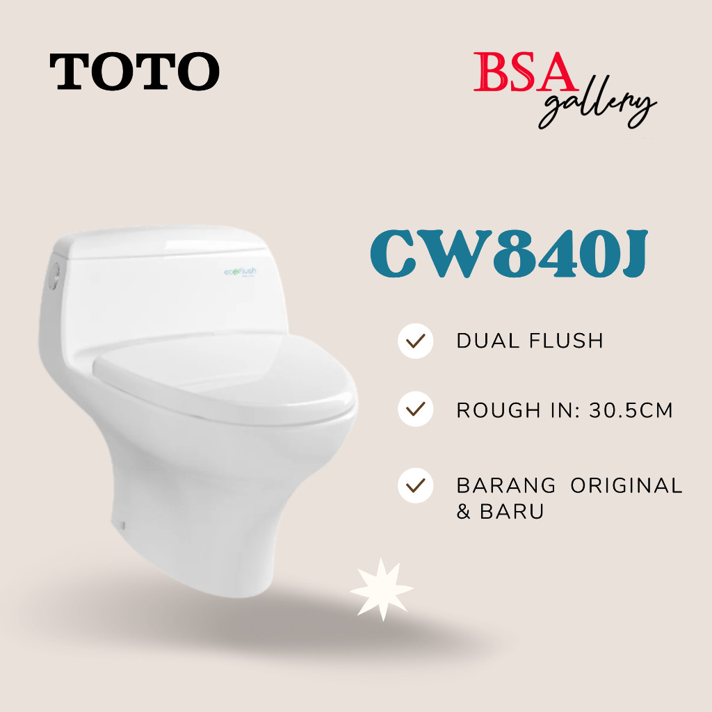 KLOSET DUDUK TOTO CW840J / KLOSET TOTO ORIGINAL MONOBLOK CW 840 J