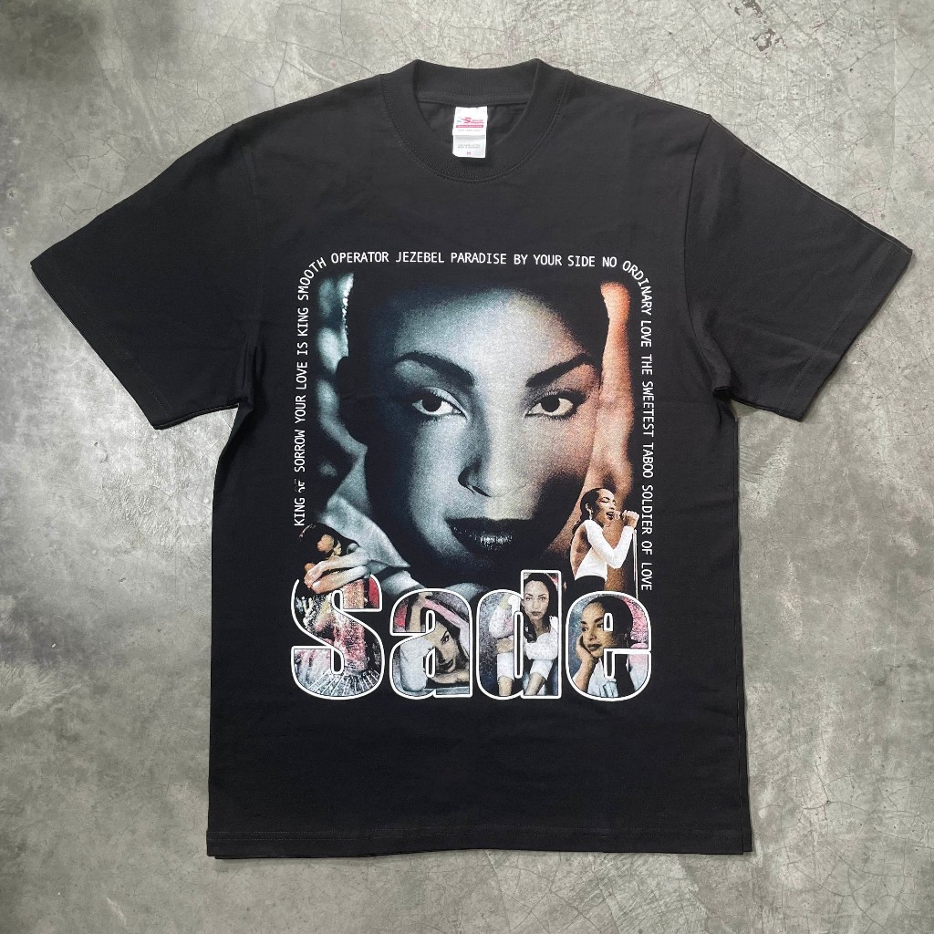 Kaos bootleg Sade Kiss Of Life band tshirt dari Deadlystock