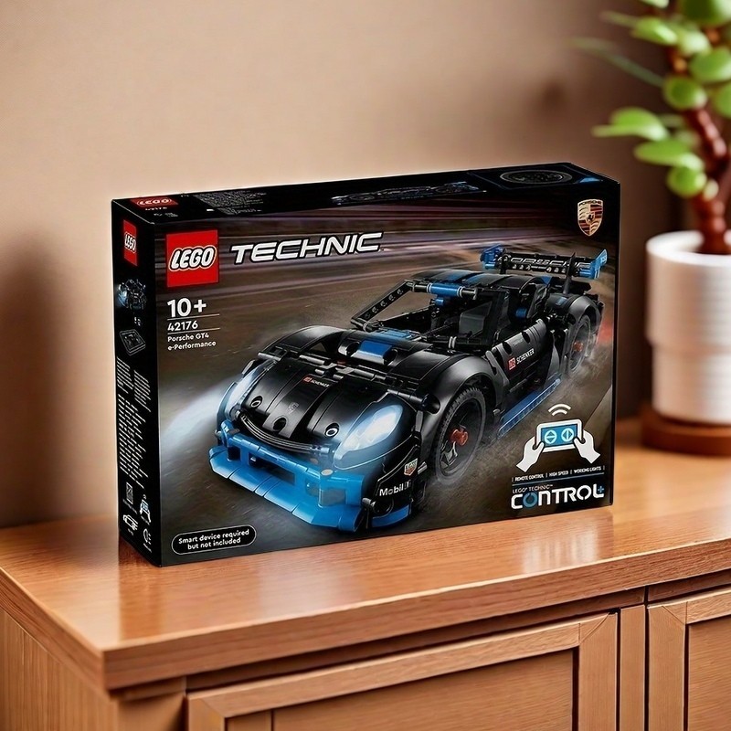 42176 LEGO LEGO Technic Porsche GT4 e-Performance Race Car Toy, Remote Control Car with Authentic De