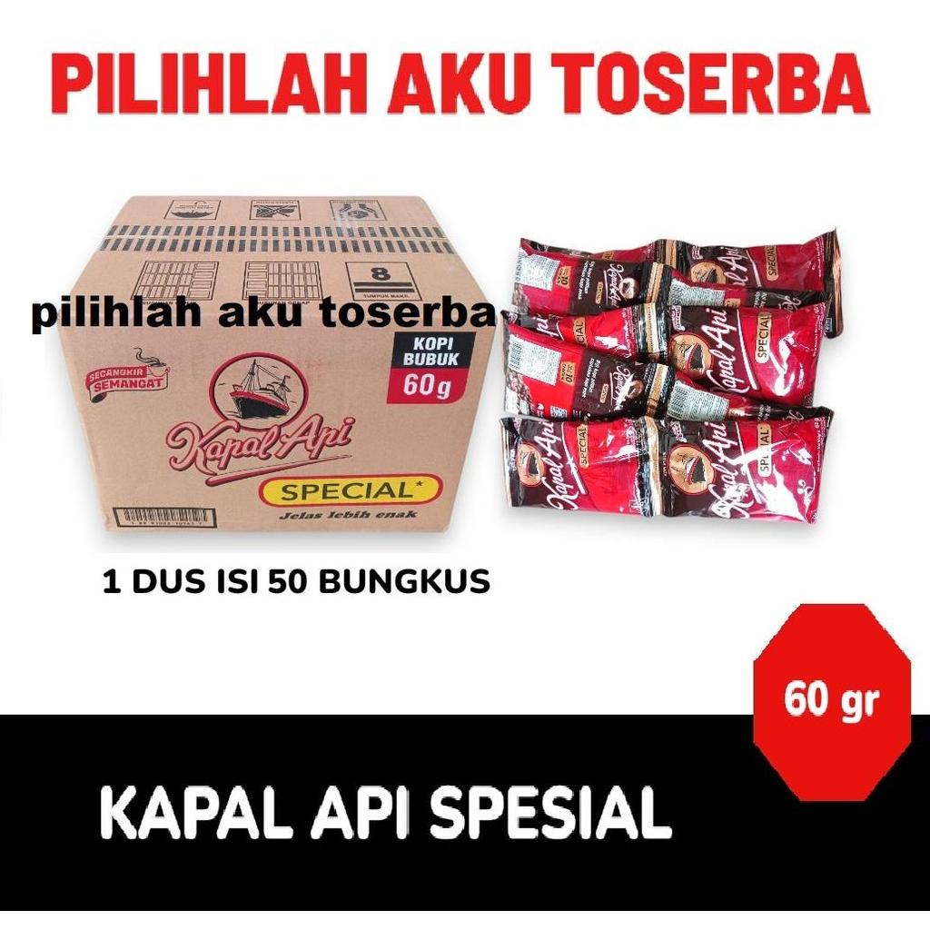 Kopi Kapal Api Spesial Tanpa Gula Kemasan 60 gram - ( HARGA 1 DUS )