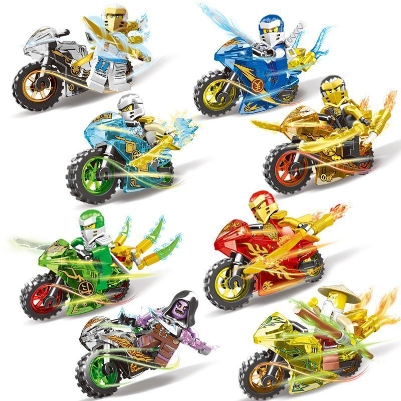 new galaxy toys mainan kesukaan anak ninjago LW120 ninja motor  + senjata lengkap action figure kai 