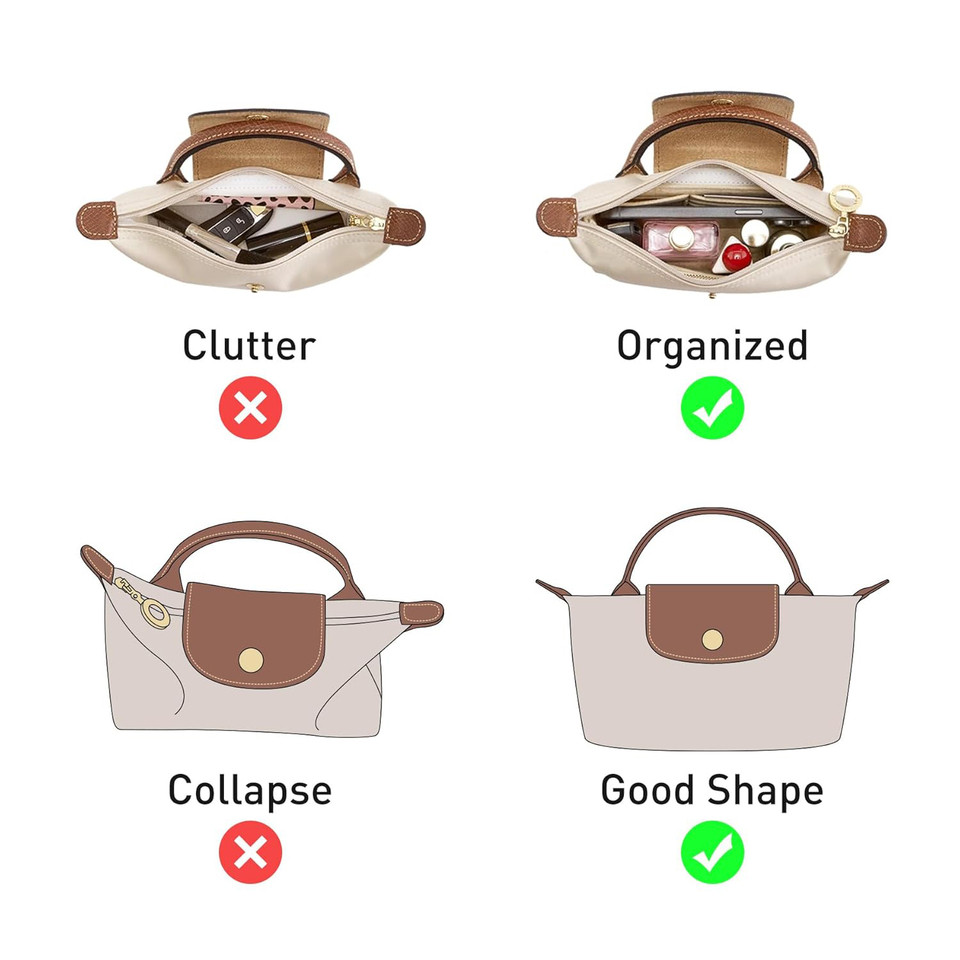 Bag Organizer for Longchamp Small Tote Bag Timid Bag Storage & Finishing Inner Bag Liner Handbags In