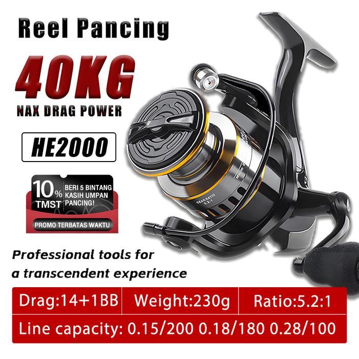 (Berkah Sport) Reel Pancing HE500-7000 100kg Spinning Reel Spool Metal Aluminium Reel Pancing Murah 
