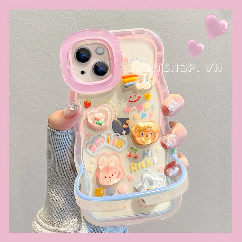Stereoskopis Tulip Duffy Waves Bidirectional Stealth Bracket Phone Case Untuk iPhone 17ProMax 16Plus