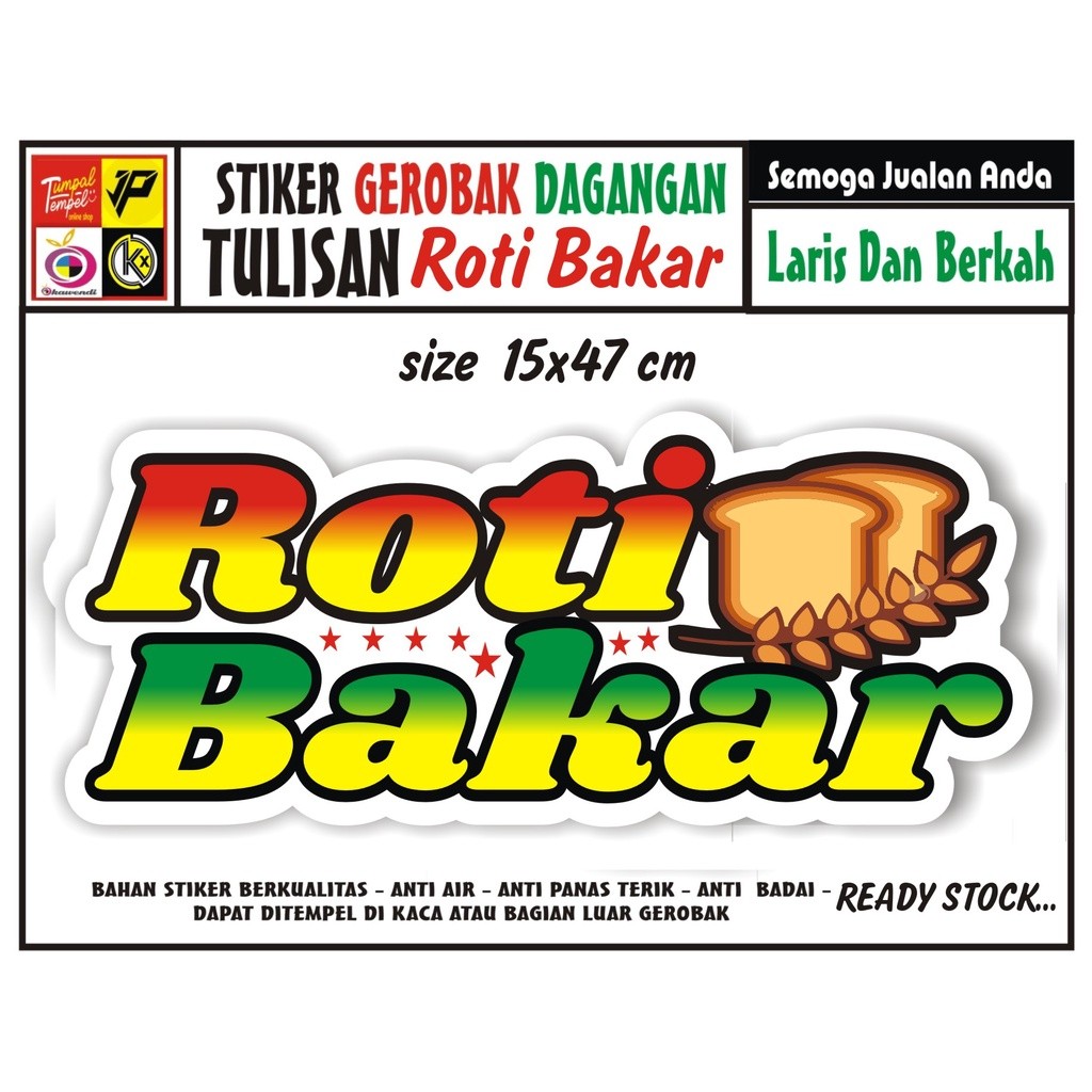 Stiker Kaca Gerobak Tulisan Roti Bakar Stiker Kaca Gerobak Tulisan Roti Bakar