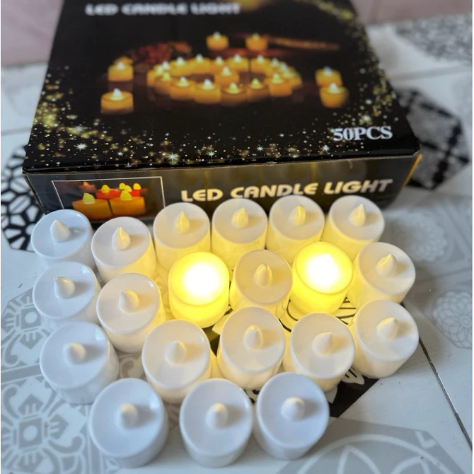 EXD 2 PCS  Lilin LED Candle Baterai Elektrik Dekorasi Natal Lilin Elektrik Natal
