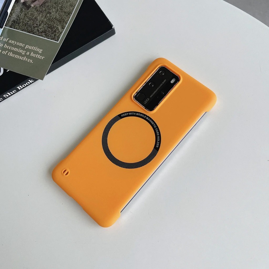 Kasus Pengisian Telepon nirkabel untuk Huawei P60 P50 P40 Mate 60 50 40 30 Pro Slim Frameless Hard P