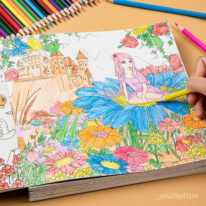 Children's Drawing Book Secret Garden Coloring Book Adult Stress Relief Drawing Book Elementary Scho