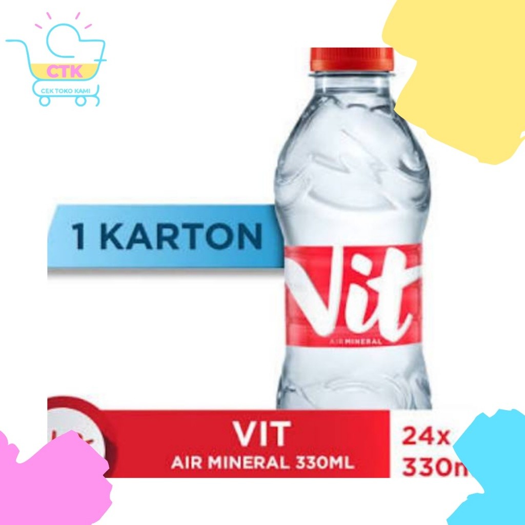KHUSUS INSTAN Vit Air Botol Mini Kecil 330ml 24pcs Air Mineral 1 dus kardus box