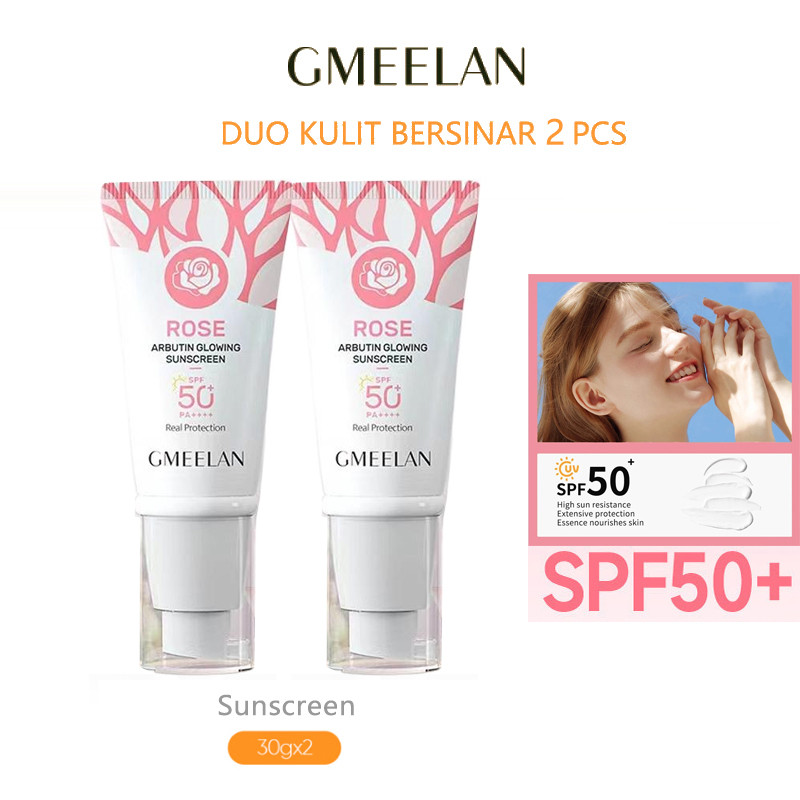GMEELAN Rose Arbutin Sunscreen SPF50 PA++++ UV  30gr*2pcs set / GMEELAN Sunscreen 30gr*2pcs/ GMEELAN