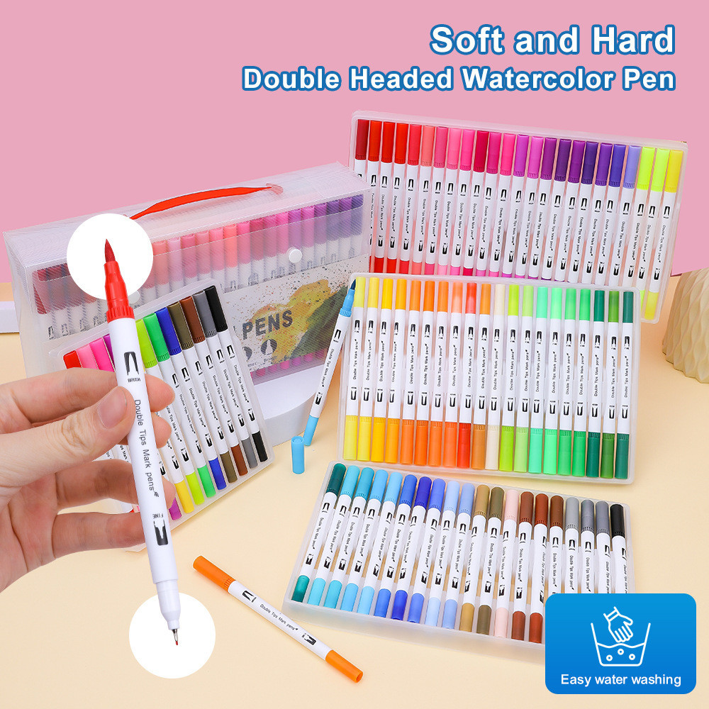 HIGHTUNE ACRYLIC MARKER SET SPIDOL / 1 SET 24 WARNA SPIDOL HIGHTUNE DUAL BRUSH PIGMENTED DAN BLENDAB