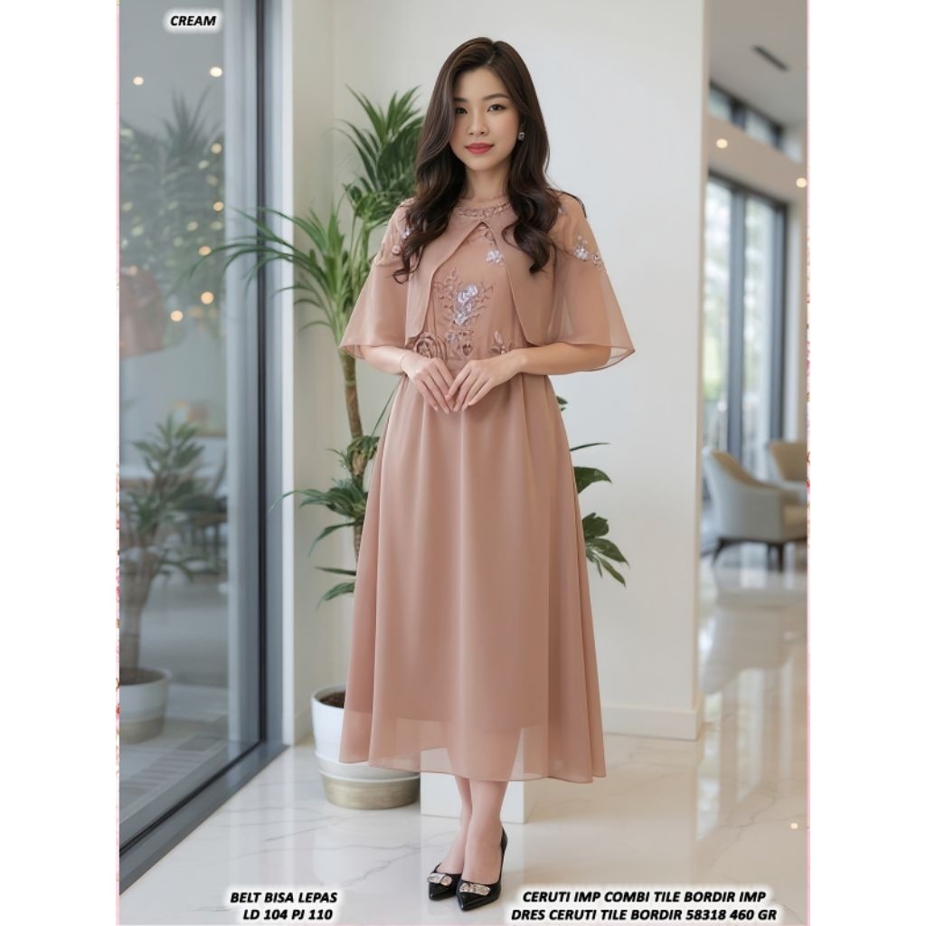 58318 DRESS CERUTI TILE BORDIR