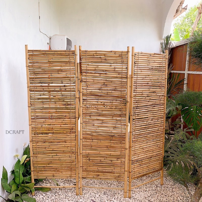 Pembatas Ruangan Bambu / Partisi Bambu / Sketsel Bambu / Gebyok Bambu