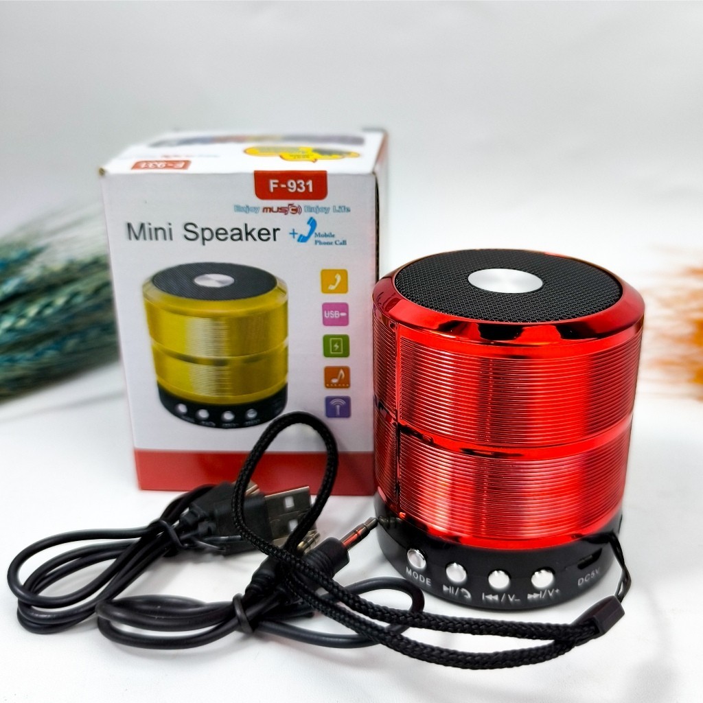 NEW Speaker bluetooth FLECO F - 931 BT portabel Wireless Super Bass mini Stereo Original Mantap ORI