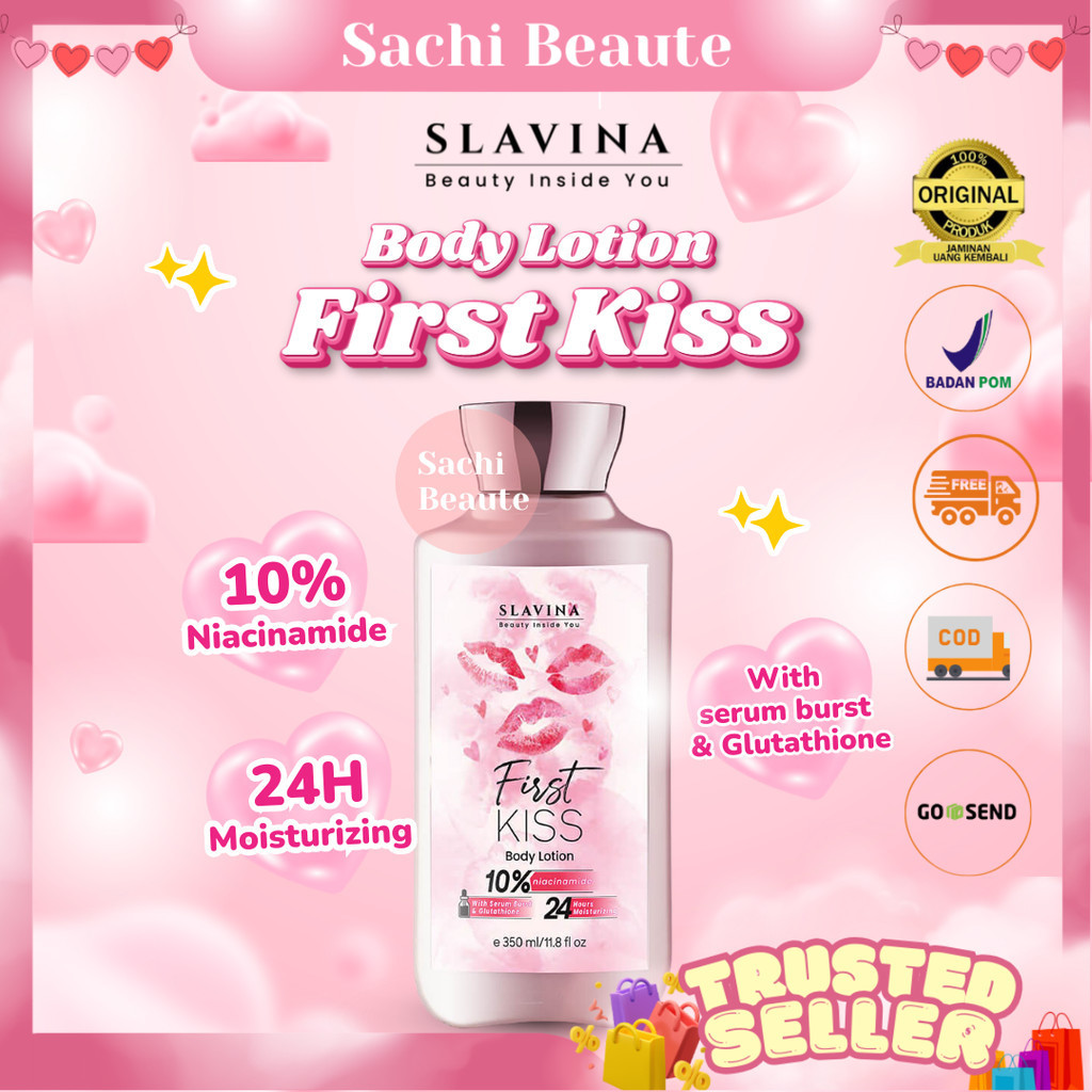 SLAVINA Body Lotion First Kiss Beauty Inside You Lotion Nagita Slavina bpom originote