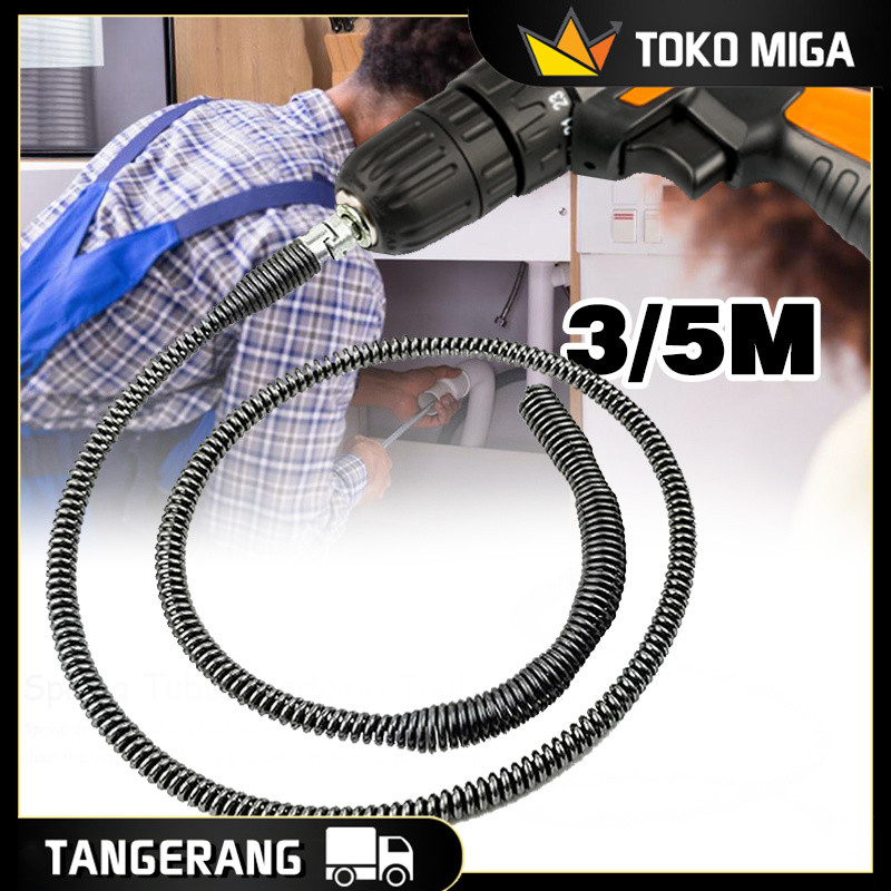 Kawat Pembersih Saluran Pipa Mampet Dengan Adaptor Bor / Saluran Mampet Adaptor Bor