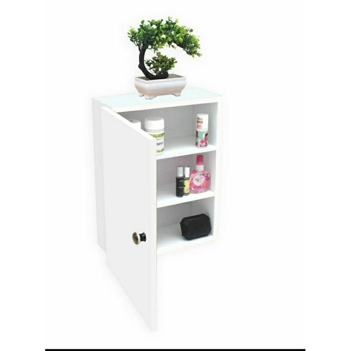 RAK DINDING PENYIMPANAN KOTAK PENYIMPANAN LEMARI OBAT LEMARI P3K - Putih, L