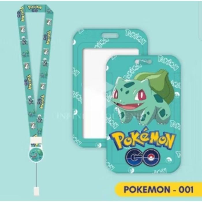 Nametag Holder Karakter Pokemon Lucu / Lanyard Pokemon / ID Card - Pokemon 1 Plastik Tali