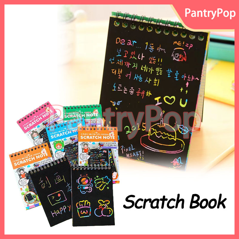 Magic Color Rainbow Scratch Paper Note Book / Tulis Gores Gambar DIY Scratch Paper Note / Sscratch P