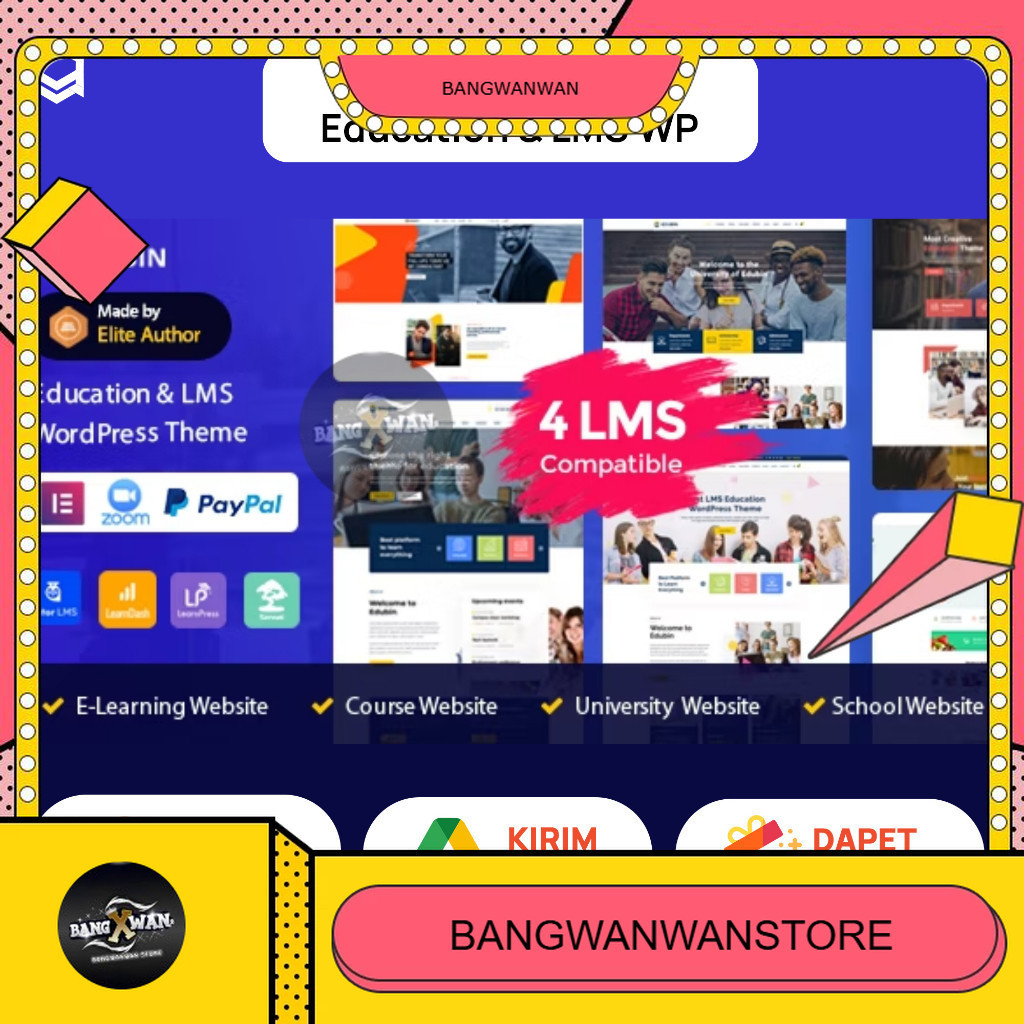 Edubin Education Theme Wordpress Premium LMS Theme Unlimited Domain