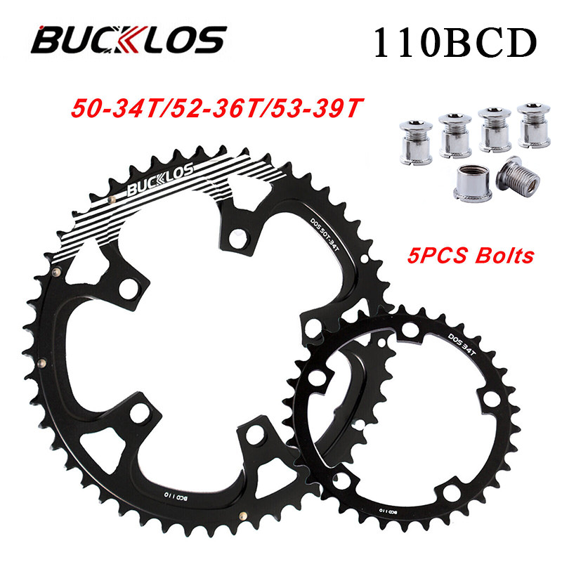 BUCKLOS 110BCD Chainring Road Bike Chainring 50-34T 52-36T 53-39T Folding Bicycle Chainwheel 110 BCD