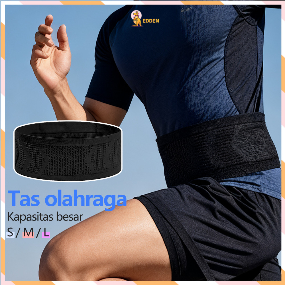Edden Sport Running Band Belt Bag Tas Pinggang Lari High Elasticity Sabuk Lari Anti Goyang