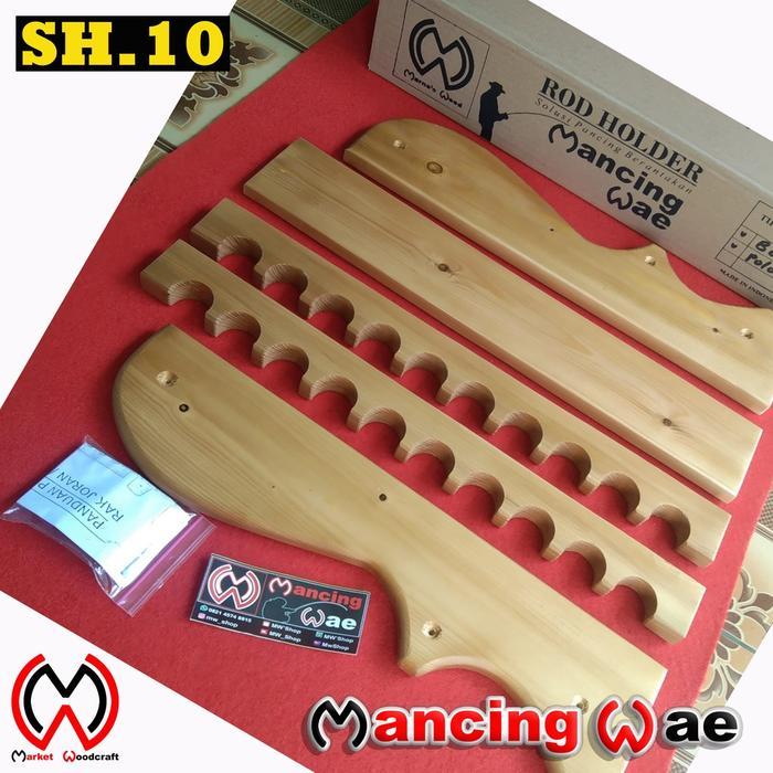 RAK JORAN PANCING / ROD HOLDER / TEMPAT JORAN PANCING / ROD STAND PORTABLE MINIMALIS - 6 Slot Clear 