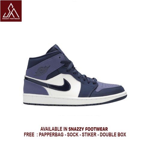 Sepatu Sneakers Nike Air Jordan 1 Mid Purple 100% Original Unisex