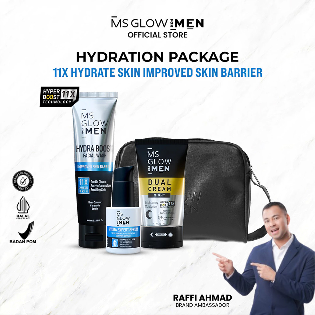 Ms Glow For Men Paket New Hydrating Skincare Wajah Kering Kusam Pria Ms Glow Men Official Store