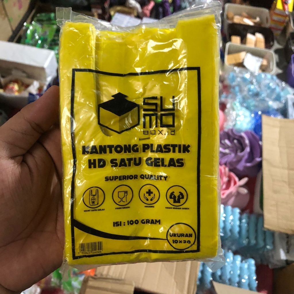 Kantong Plastik Sumobox 1 Cup  Aneka Warna / Kresek Gelas Cup Juice (ARD ACC)