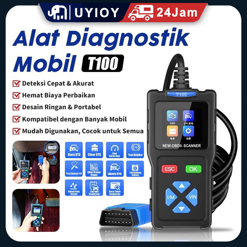 OBD2 Scanner Alat/ Diagnostik Mesin Trouble Code Reader T100 /Universal Mesin Mobil/OBD 2 Mobil Scan