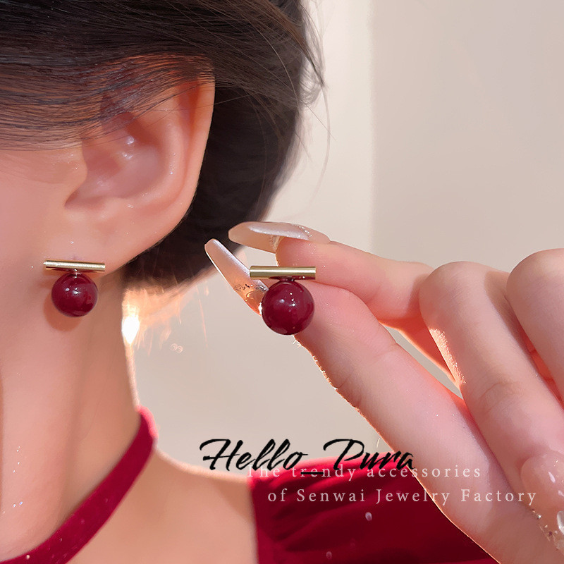 Pura Anting Mutiara Satu Kata Temperamen Sederhana Ceruk Anting dan Anting Kelas Atas Serbaguna Fash