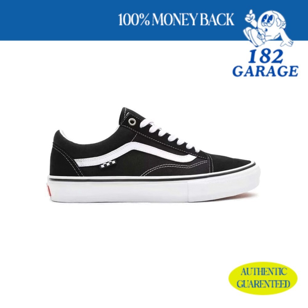 Sepatu Vans Skate Old Skool Pro Skateboarding Black White