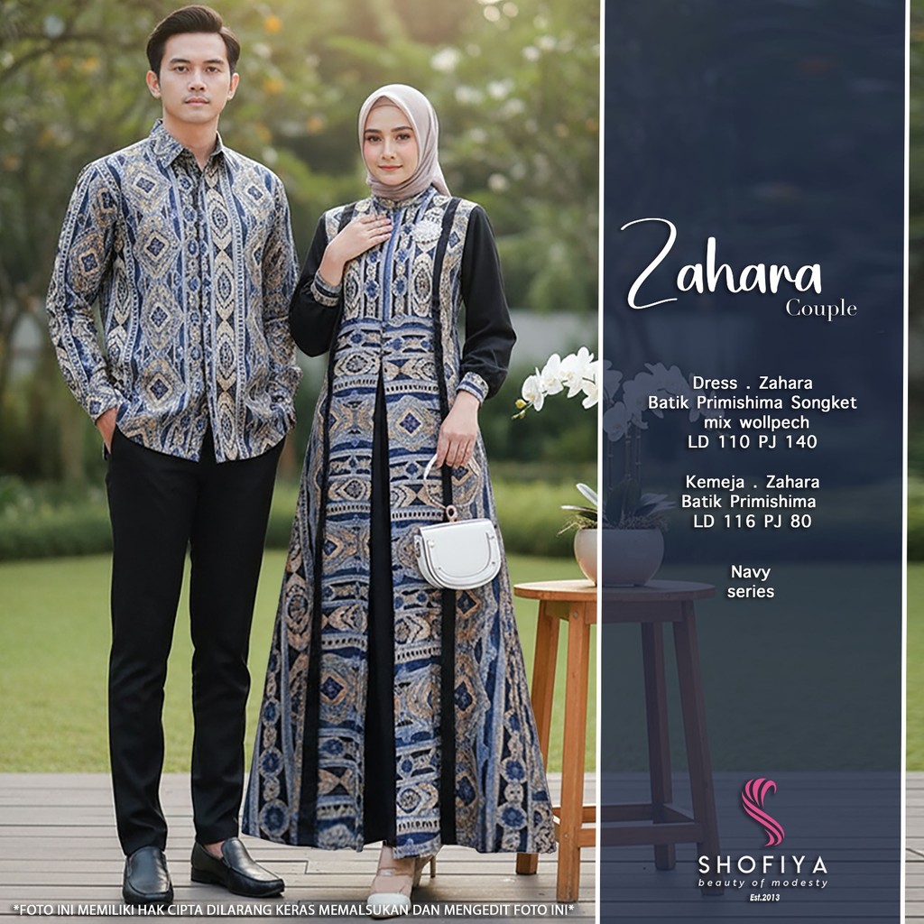 [GOOD STORE] ZAHARA COUPLE BATIK COWOK CEWEK KONDANGAN KEMEJA DRESS BATIK MOTIF TERBARU Original By 