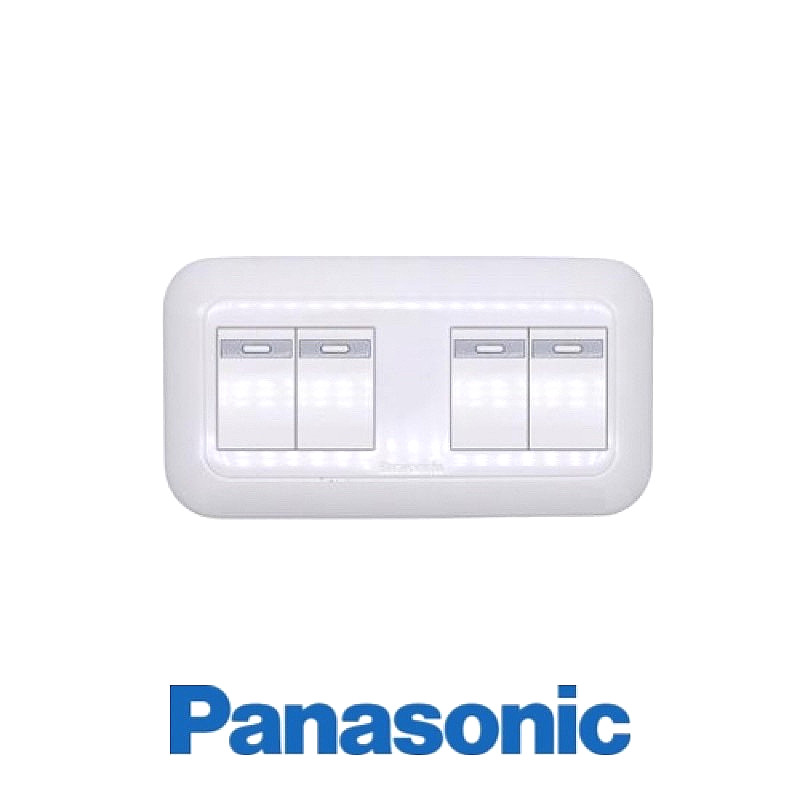 PANASONIC SAKLAR SERI KECIL DOUBLE SAKLAR EMPAT PUTIH WEJ 78049 + WEJ 5531 SNI ORIGINAL