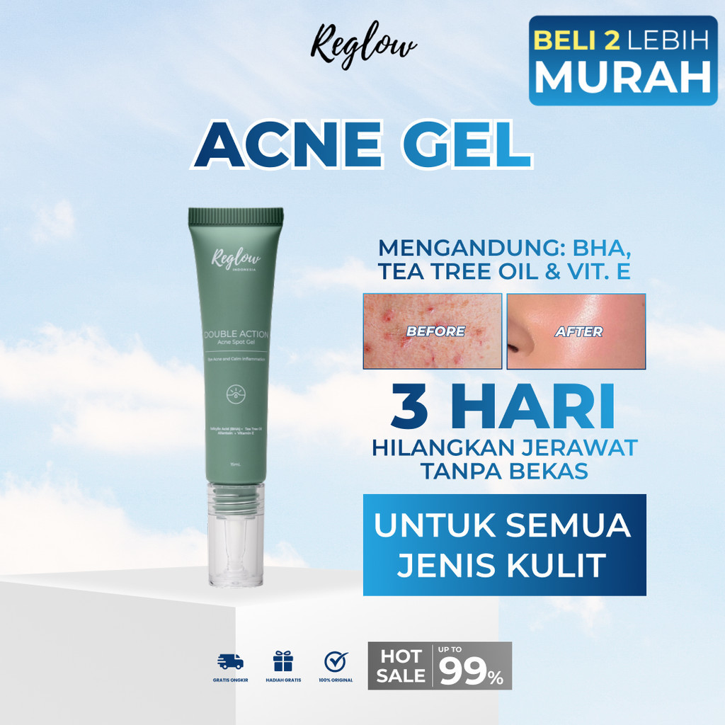 Obat Jerawat Batu Totol Reglow Double Action Acne Spot Gel Penghilang Jerawat dan Beruntusan Ampuh