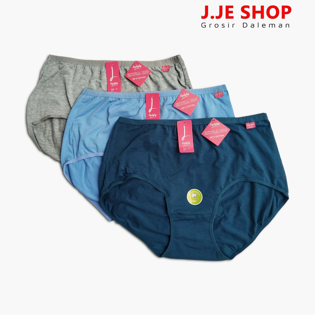 CD Celana Dalam Wanita Dewasa Lidily Ukuran Jumbo Bahan 100% Katun Highwaist Tanpa Jahitan Belakang